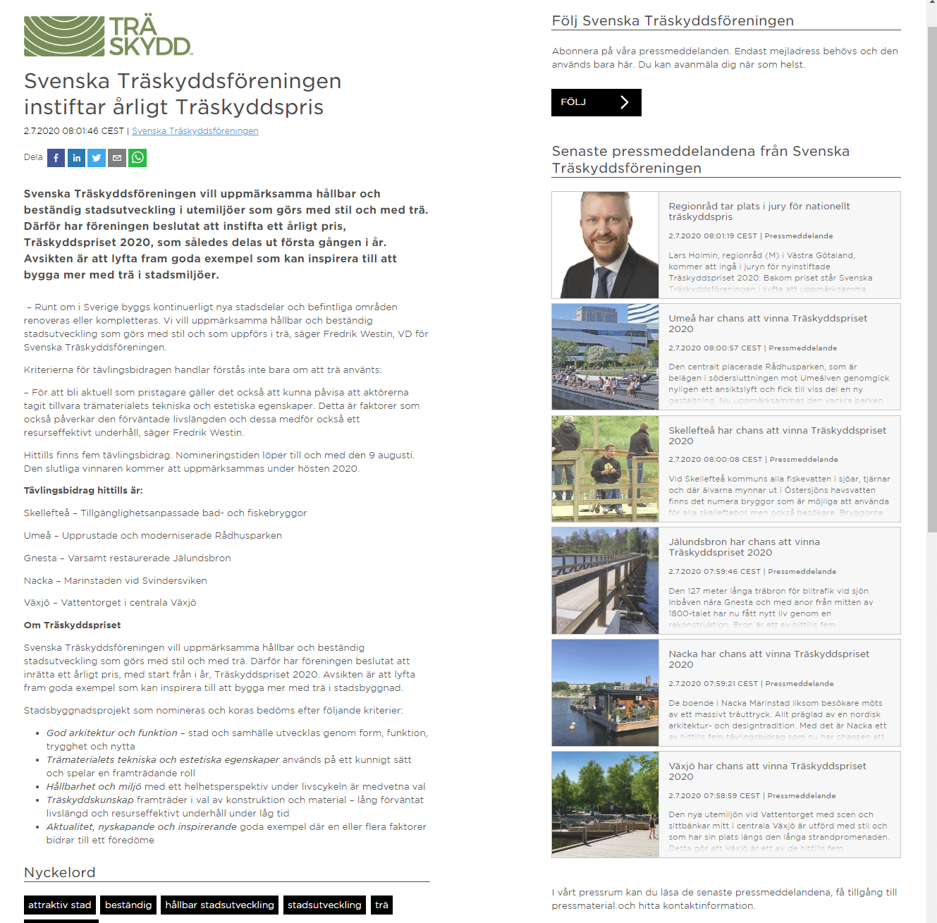 TräskyddsAkutellt nr 3/2020 juli