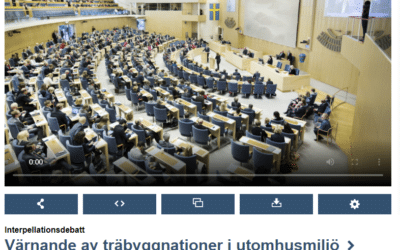 Riksdagen: Träförädling och modernt träskydd debatteras ur ett konkurrensperspektiv