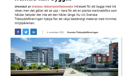 Träskydd och NTR uppmärksammas av Miljö och Utveckling